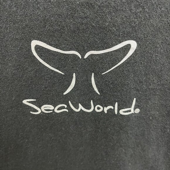 SeaWorld Whale Tail Y2K Black T-Shirt Medium Tee - Picture 5 of 14